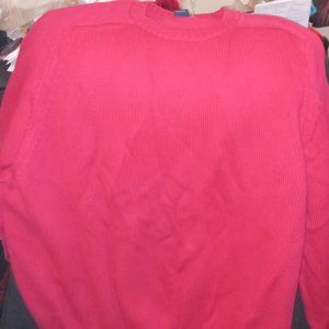 3/$50  Lands End Wm Plus 3X 24W -26W Red Sweater Long Sleeved Heavy, 100% Cotton
